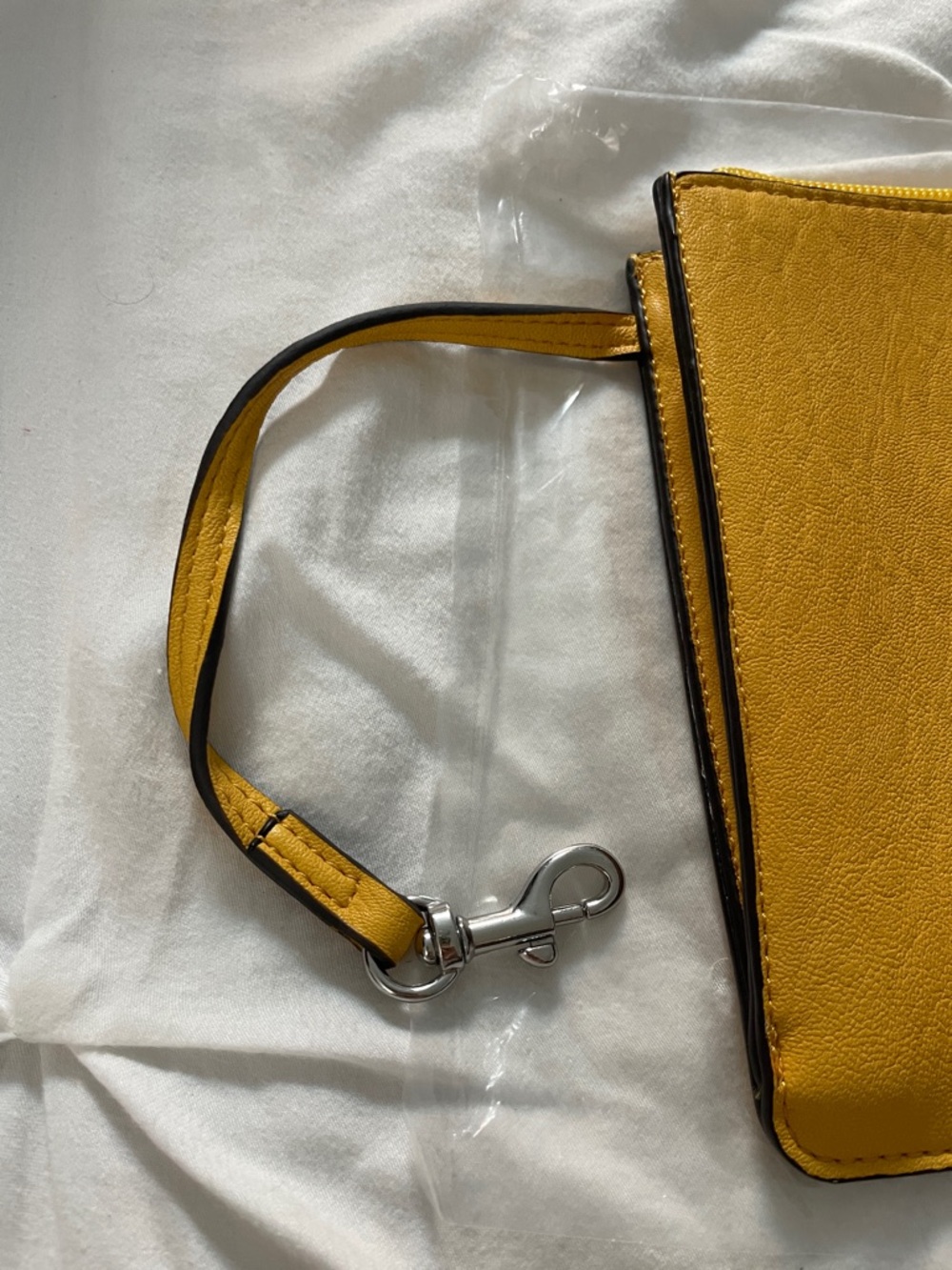 New Calvin Klein Mustard Yellow Wristlet Clutch - Picture 2 of 8
